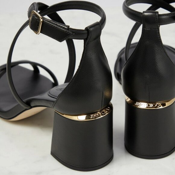 NIB$795 Jimmy Choo Rheea 65 Logo Block Heel Crisscross Leather Sandals 38.5, 8.5 - Picture 6 of 16